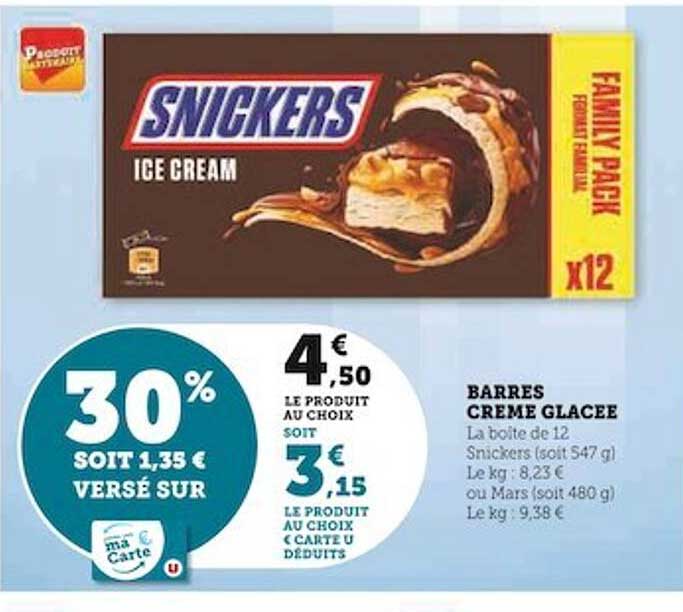Barres Crème Glacée