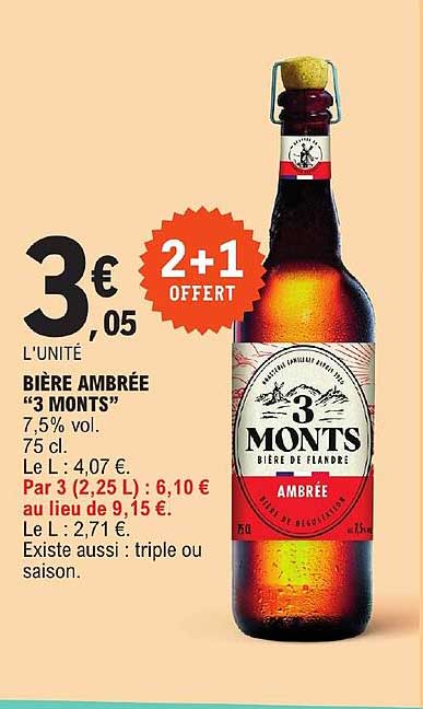 bière ambrée "3 monts"