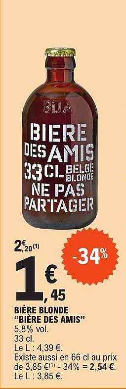 bière blonde "bière des amis"