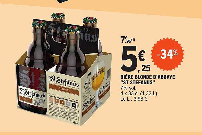 bière blonde d'abbaye "st stéfanus"