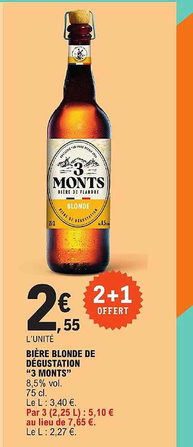 bière blonde de dégustation "3 monts"