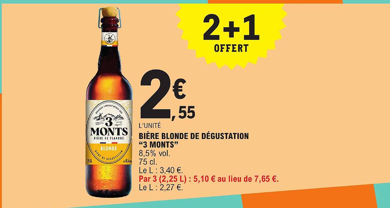 bière blonde de dégustation "3 monts"