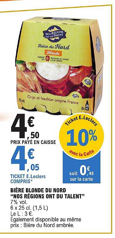 bière blonde du nord "nos régions ont du talent"