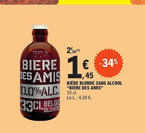 bière blonde sans alcool "bière des amis"