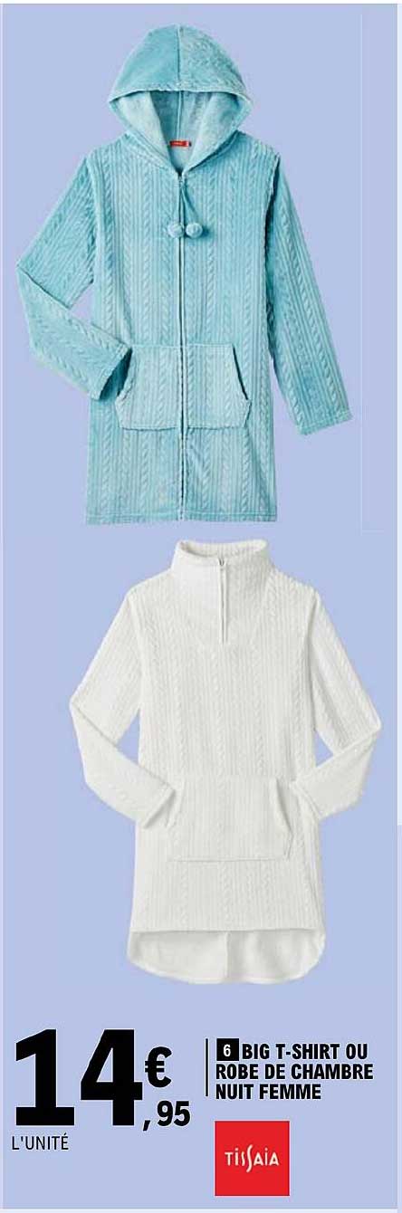 big t-shirt ou robe de chambre nuit femme tissaia