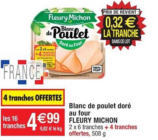 blanc de poulet doré au four fleury michon