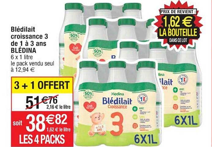 blédilait croissance 3 de 1 à 3 ans blédina