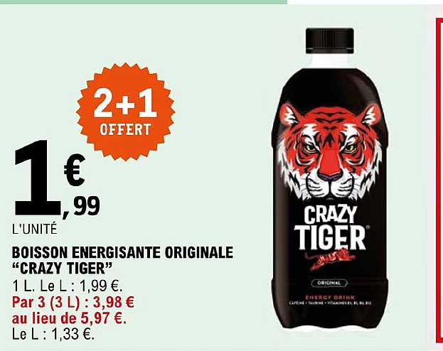 boisson energisante originale "crazy tiger"