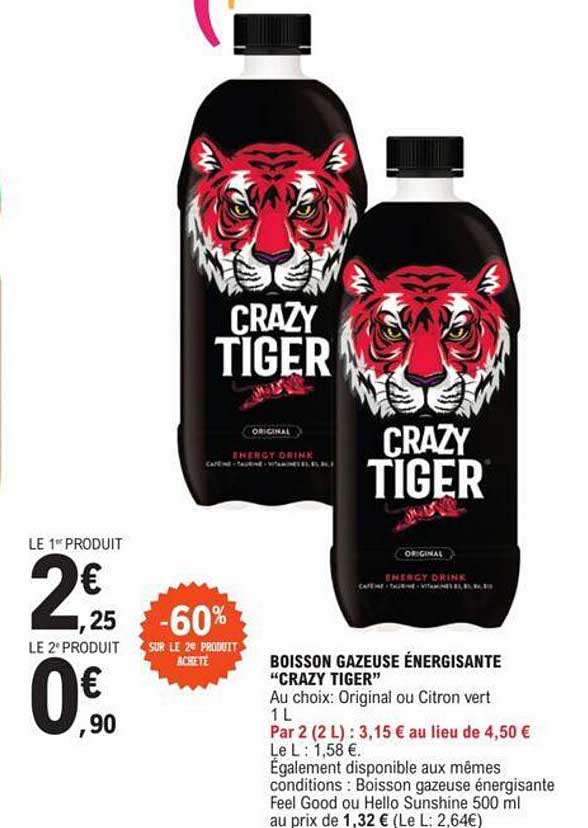 boisson gazeuse énergisante "crazy tiger"