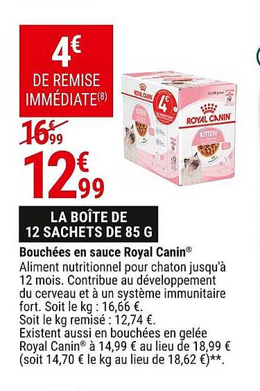 bouchées en sauce royal canin