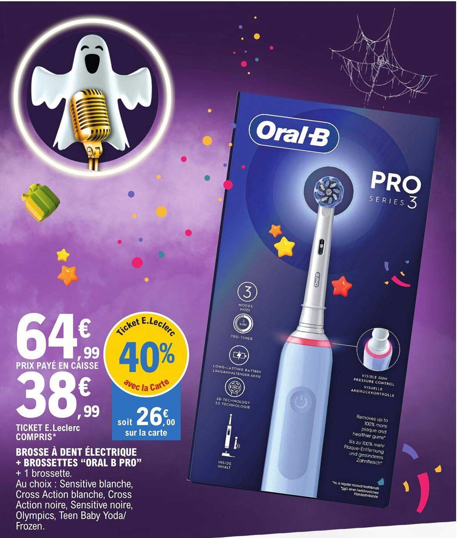 brosse à dent électrique + brossettes "oral b pro"