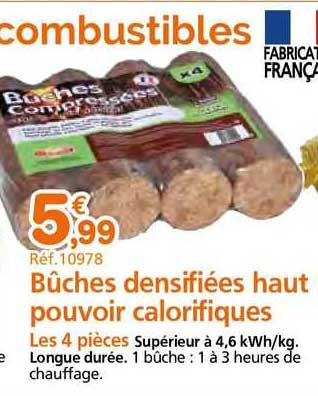 bûches densifiées haut pouvoir calorifiques
