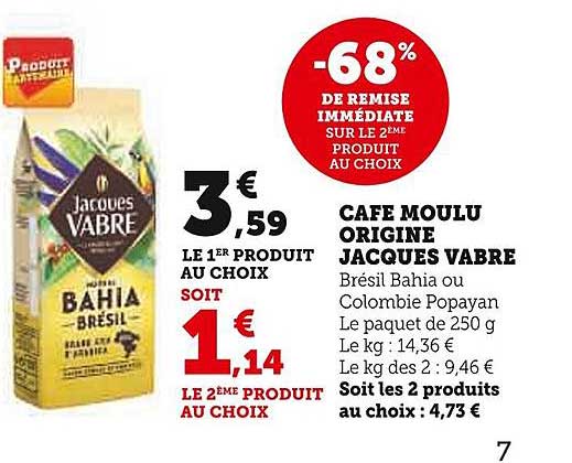 café moulu origine jacques vabre