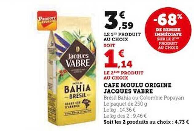 café moulu origine jacques vabre