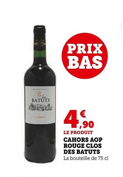 cahors aop rouge clos des batuts