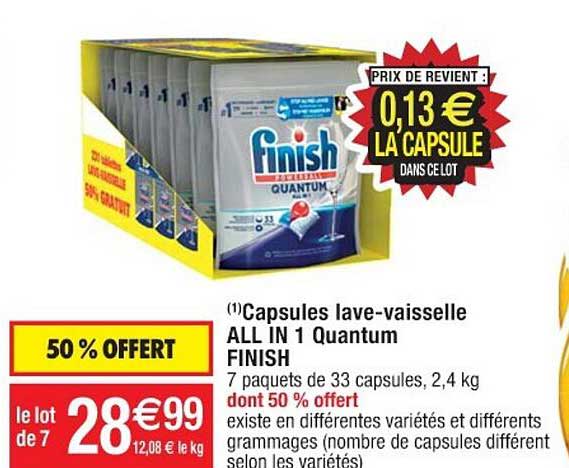 capsules lave-vaisselle all in 1 quantum finish