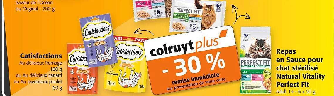 catisfactions, repas en sauce pour chat stérilisé natural vitality perfect fit
