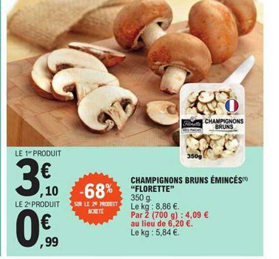 champignons bruns émincés "florette"