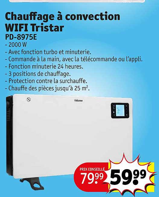 chauffage à convection wifi tristar