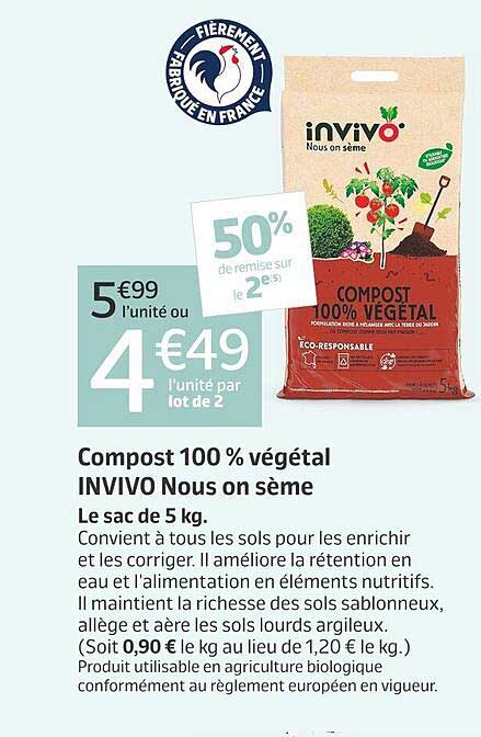 compost 100 % végétal invivo nous on sème