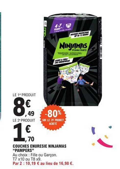 Couches Enuresie Ninjamas "pampers"