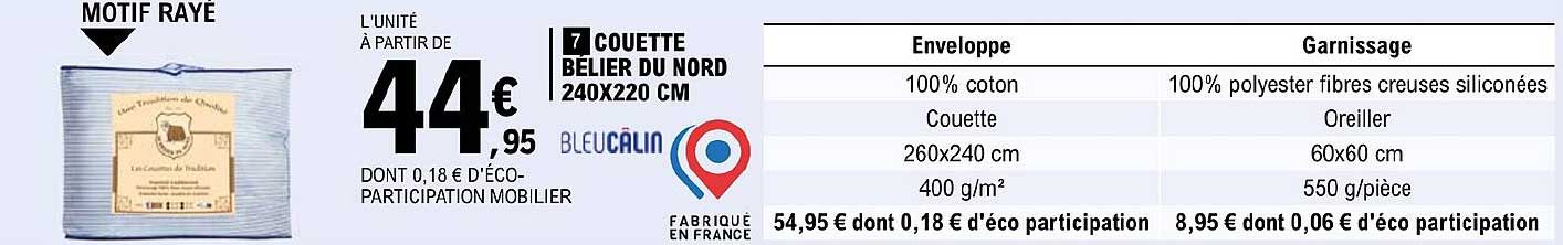 couette bélier du nord 240 x 220 cm bleucâlin