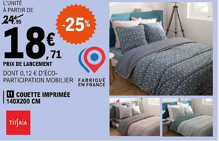 couette imprimee 140x200 cm
