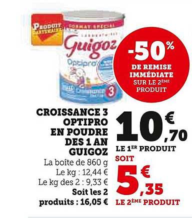 Croissance 3 Optipro En Poudre Des 1 An Guigoz