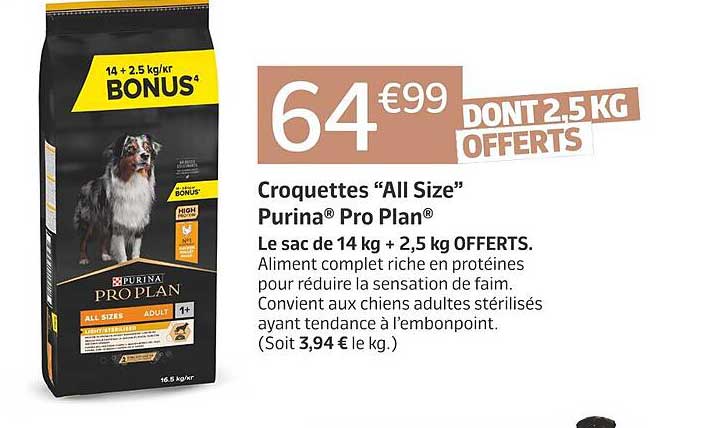 croquettes "all size" purina pro plan