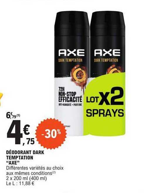 déodorant dark temptation "axe"
