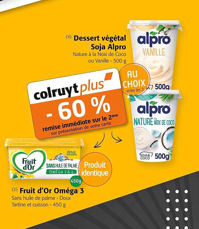 Dessert Végétal Soja Alpro, Fruit D'or Oméga 3