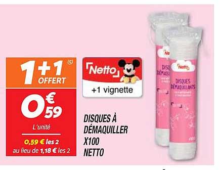 disques à démaquiller x100 netto