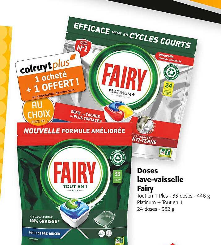 doses lave-vaisselle fairy