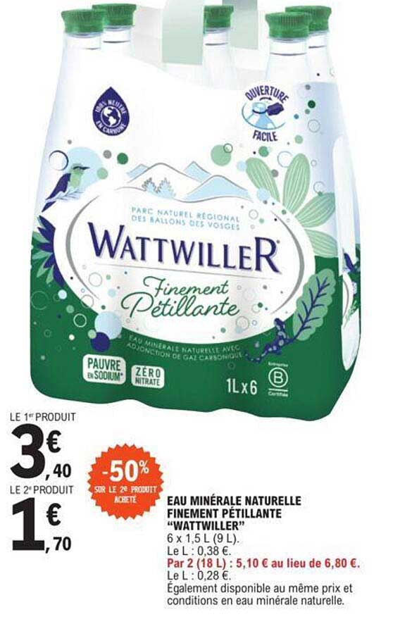 eau minérale naturelle finement pétillante "wattwiller"