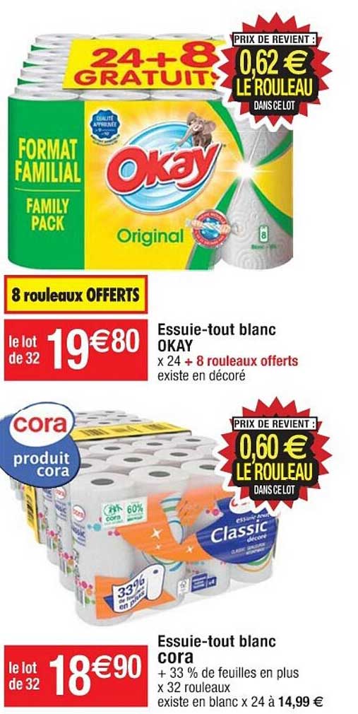 essuie-tout blanc cora