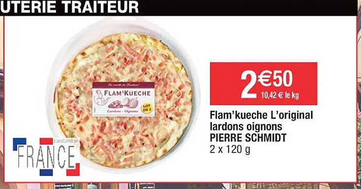 flam'kueche l'original lardons oignons pierre schmidt