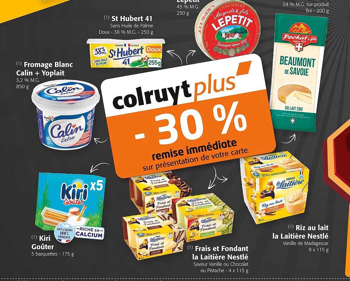 fromage blanc calin + yoplait, kiri goûter, st hubert 41, lepetit, frais et fondant la laitière nestlé, riz au lait la laitière nestlé