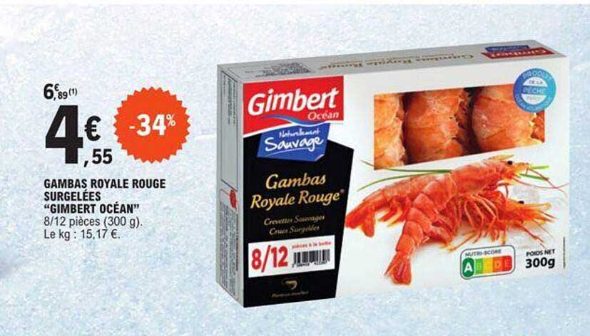 gambas royale rouge surgelées "gimbert océan"