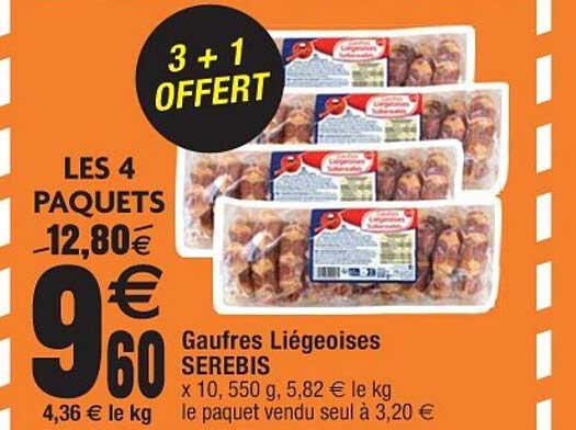 Gaufres Liégeoises Serebis 3+1 Offert
