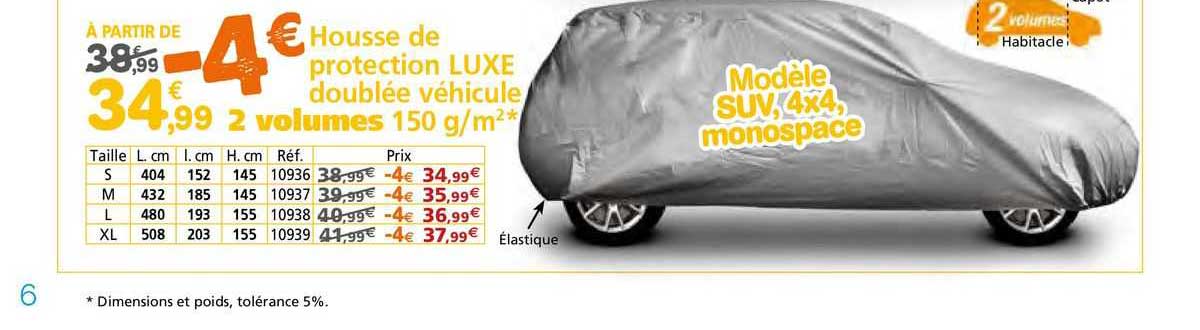 housse de protection luxe doublée véhicule