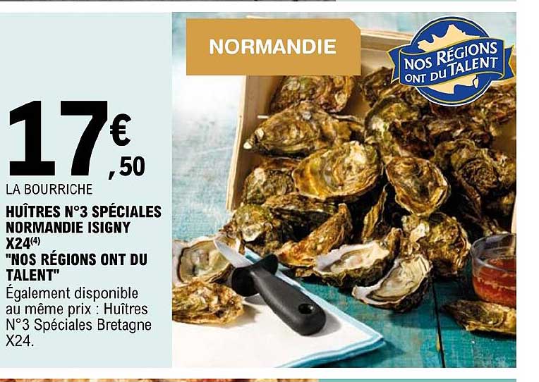 huîtres n°3 spéciales normandie isigny x24 "nos régions ont du talent"