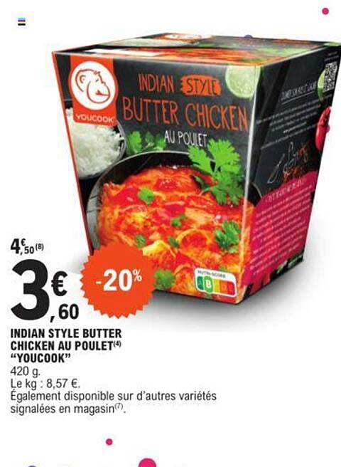 indian style butter chicken au poulet "youcook"