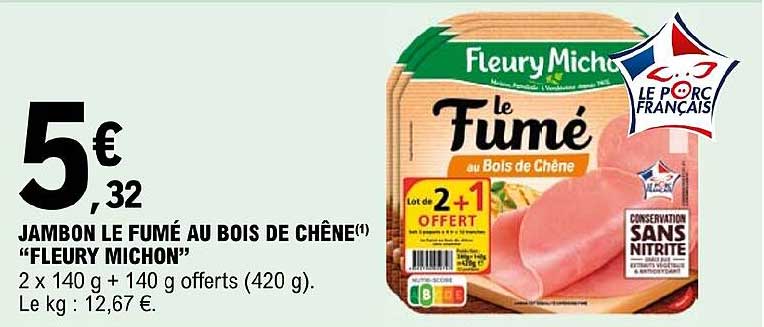 jambon le fumé au bois de chêne "fleury michon"