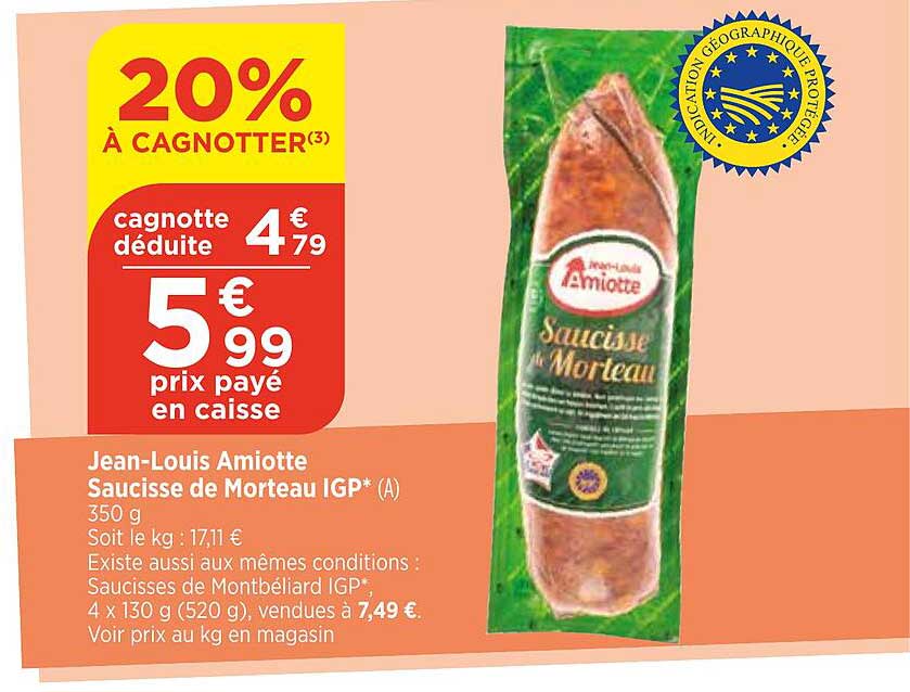 jean-louis amiotte saucisse de morteau igp