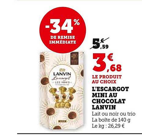l'escargot mini au chocolat lanvin