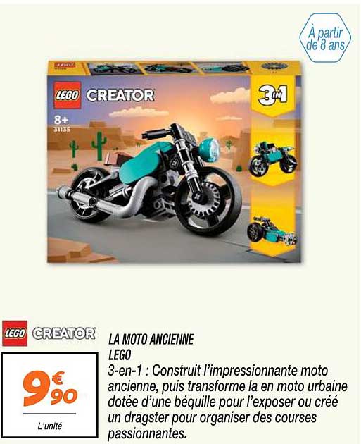 la moto ancienne lego creator