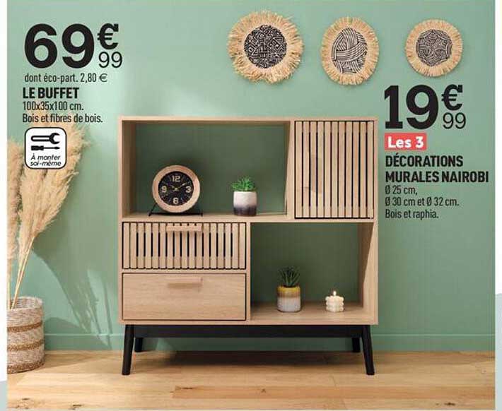 le buffet les 3 décorations murales nairobi