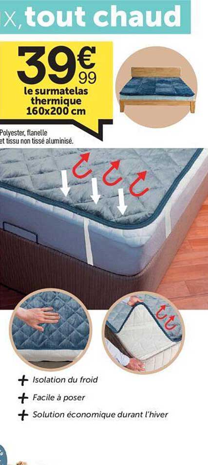 le surmatelas thermique 160x200 cm