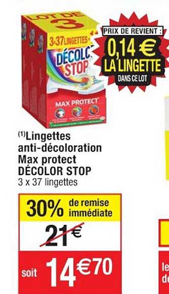 Lingettes Anti-décoloration Max Protect Décolor Stop
