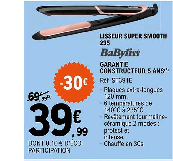 lisseur super smooth 235 babyliss